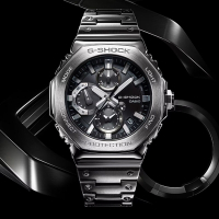 CASIO卡西歐  G-SHOCK 藍牙 太陽能電力 率性酷黑 全金屬 高質感指針 八角形錶殼 GMC-B2100D-1A_46.3mm