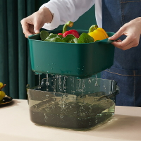 廚房洗水果濾水籃淋漏水家用洗菜盤菜雙層兩用洗菜盆瀝水籃