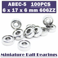 606ZZ ABEC-5 ( 100 PCS ) 6*17*6 mm Miniature Ball Bearings 606ZZ EMQ Z3V3