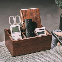 全新 實木遙控器收納盒客廳茶幾放電視空調遙控桌面床頭雜物收納盒