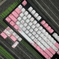 2019 new arrival 113 keys PBT dye sublimation sakura/penguin theme keycaps mechanical keyboard key caps OEM profile