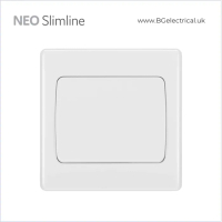 BRITISH GENERAL - BG Neo Slimline 大按燈掣 Wide Rocker 20A/16AX 雙控一位 PCWH12W 白 香港代理 白