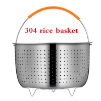 304 Stainless Steel Rice Cooking Steam Basket Pressure Cooker Anti-scald Steamer Multi-Function Fruit Clean Basket steamer rack