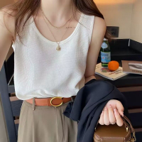 吊帶背心 女夏外穿遮副乳寬肩帶配西裝打底內搭衣 華夫格寬松上衣【淘夢屋】