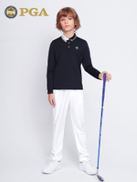 美國PGA高爾夫童裝男童長袖T恤青少年時尚上衣服裝春夏季衣服套裝