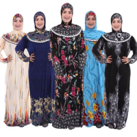 Blind Box Dress Send Randomly Muslim Dress Hijab Ramadan Set Arab Dubai Headscarf Long Robe Islamic Party Gown Calico Robe