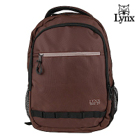 【LYNX】美國山貓運動休閒多隔層機能後背包-咖啡色