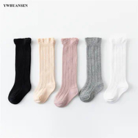 0 to 4 Yrs Baby Girls Boys Uniform Knee High Socks Tube Ruffled Infants Toddlers Socks Children's Long Socks for Girls