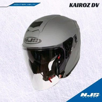 Helm NJS KAIROZ DV SOLID KAIROZ DOUBLE VISOR - Helm half face NJS STONE GREY DOFF XL