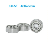 100pcs/lot 634ZZ 634-ZZ 634 ZZ 4*16*5mm 634Z Deep Groove Ball bearing Mini Miniature Ball Bearings 4x16x5mm