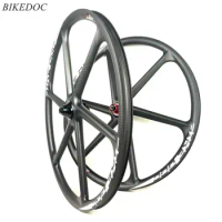 BIKEDOC 29er Mtb Bicycle Wheel 6 Spoke Carbon Wheelset With Chosen Hub Front TA Rear QR