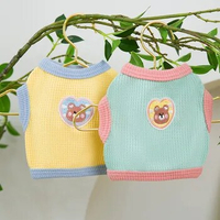 Small and Medium Dog Pet Clothes Spring and Summer Cute Pet T-shirt Teddy Bear Cute Bear Hit Color Cat Vest