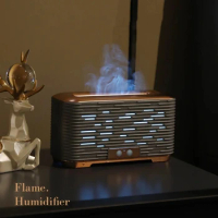 Diffuser Air Humidifier USB Ultrasonic Cool Mist Maker Fogger Led Essential Oil Flame Lamp Difusor