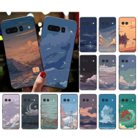 Scenery Sky Moon Landscape Phone Case for Google Pixel 8 7 Pro 7 7A 6A 6 Pro 5A 4A 3A Pixel 4 XL Pixel 5 6 4 3 3A XL
