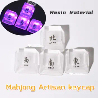 Transparent Mahjong Artisan Resin Keycaps OEM Profile ESC Keys For Mechanical Backlit Keyboard RGB Keycap for Anne Pro 2 GK64