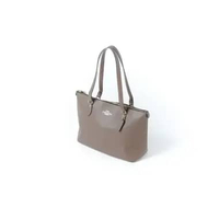 Tas COACH GALLERY GHW TAUPE LEATHER COATED ZIP TOTE BAG 100% ORIGINAL 34X25X14CM