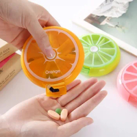 Mini Pill Box 7 Days Medicine Pill Box Rotating Box Case Splitter Pills Organizer Portable Weekly Travel Pill Container Case