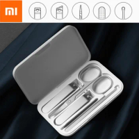5pcs Xiaomi Mijia Manicure Nail Clippers Set Nose Hair Trimmer Portable Travel Hygiene Kit Stainless Steel Nail Cutter Tool Set