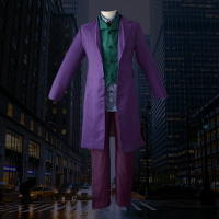 【臺灣公司優質服務】紫色小丑服裝joker衣服西裝斯萊杰cos男裝西服萬圣節表演服恐怖