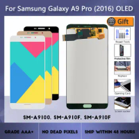 For Samsung Galaxy A9 Pro 2016 A910 A9100 A910F SM-A9100 Super AMOLED LCD Display Touch Screen Digitizer Assembly Replacement