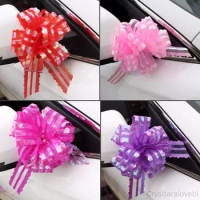 20pcs Wedding Supplies Organza Crystal Yarn Pull Bow Wedding Car Decoration Large Pull Bow Ribbon Gift Packaging DIY Flower Bow