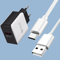 Quick Charger 3.0 USB Charger For Samsung A51 A71 A90 A32 A22 5G Huawei P40 P30 P20 QC 3.0 Fast Wall Charger USB C Type C Cable