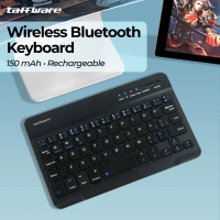 Taffware Wireless Bluetooth Keyboard Rechargeable - KM78D Laptop Tablet Computer