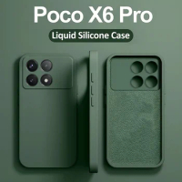 Liquid Silicone Phone Case For Xiaomi Poco X6 Pro Poco X 6 Pro Pocox6 Pro Soft Cover