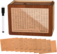 10000 Kakeibo Wooden Money Saving Challenge  Cash Vault Piggy Bank for s Kids Savings Goals Smash  S