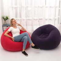 Living Room Furniture Inflatable Sofa Bed Set Lazy Single Person Bean Bag PVC Flocking Sofa Napping casual and comfortable