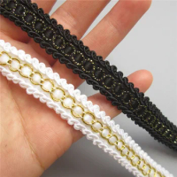 10 Yards 15mm Curve Cotton Lace Trim Centipede Braided Ribbon Gold Fabric Handmade Clothes Sewing Supplies Craft Accessories