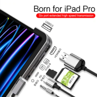 USB C HUB For iPad Pro 11 12.9" 2022 2018 Type C USB 3.0 HDMI 3.5mm Jack Adapter Dock USB-C For Lenovo Tab P11 Pro 11.5" Tablet