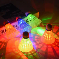 6Pcs/Set Luminous Badminton Balls LED Foamed Plastic Sport Badminton Colorful Light-up Shuttlecocks Children LED Badminton Set