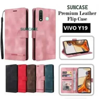 SUNCASE Vivo Y19 cover hp model dompet multi fungsi flip case wallet leather SUNCASE GREEN