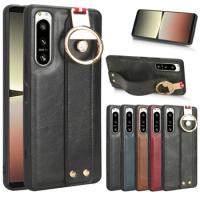 For Sony Xperia 5 IV Case With Ring Business Wristband Cover Case For Sony Xperia 5 1 10 IV III V 5IV Non-Slip Protective Cases