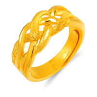 【GJS 金敬順】買一送一黃金戒指愛的交織(金重:1.95錢/+-0.03錢)