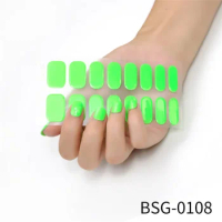 16PCS Solid color Semi Cured Gel Nails Sticker Manicure Decor for UV LED Lamp Gel Nail Oil Film Gellae Nail Art Decorations