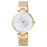 MANGO 魅力無限晶鑽腕錶-金-MA6763L-GD-33mm