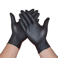 20/50PCS Black Disposable Nitrile Gloves Latex Free Household Cleaning Gloves for Kitchen Garden Mechanic Working Tatoo Gloves