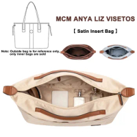 EverToner Satin Insert Storage Bag for MCM Anya Liz Visetos Tote Insert Organizer Bag Cosmetic Bag Handbag Shopper Liner