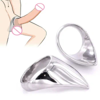 New Metal Cock Ring Testicle Binder Delayed Ejaculation Ring Unique Shape Cock Ring BDSM Adult Sex Toys for Men Chastity Toys