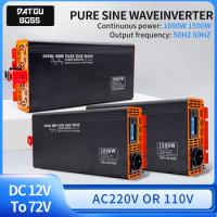 DATOUBOSS PSW Series Pure Sine Wave Inverter DC12V~72V to AC220V Portable Car Inverter 2000W Power Supply Voltage Converter