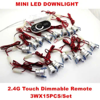 YRANK Dimmable 10pcs 15pcs 12x3W 15x3W Mini LED Downlights LED Recessed Ceiling Lamp Spotlight AC110-240V+2.4G Dimmer+Driver