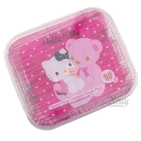 Kitty盒裝牙線棒-50支入(粉紅熊-單支包裝)，牙籤牙線棒/隨時保持個人清潔及衛生，X射線【C103139】
