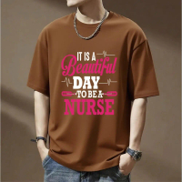 Fashion short-sleeved T-shirt and top, high-quality high-elastic cotton, popular pattern, suitable f
