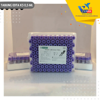 Tabung EDTA 0,5 ml Vcare bahan pet anti pecah (1 Karton Isi 12 Pack)
