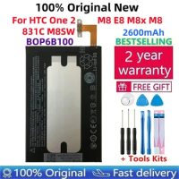 100% Original New 2600mAh BOP6B100 Battery For HTC one 2 M8 W8 E8 Dual Sim M8T M8W M8D M8x M8e M8s M8si One2 One+ Batteries