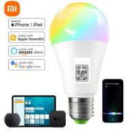 Xiaomi APP Control WIFI Smart LED Light Bulb Apple Homekit E27 15W LED Lamp 100-240V / DC12V Apple Siri Voice Control