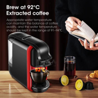 2 in 1 Espresso Coffee Machine 19Bar 1450W Multifunction Capsule Coffee Maker For Nespresso Capsule and Coffee Powder 100/150ml