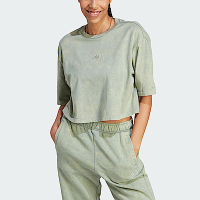 Adidas W ALL SZN WS T [IL3265] 女 短袖 短版 上衣 T恤 國際版 休閒 寬鬆 舒適 綠
